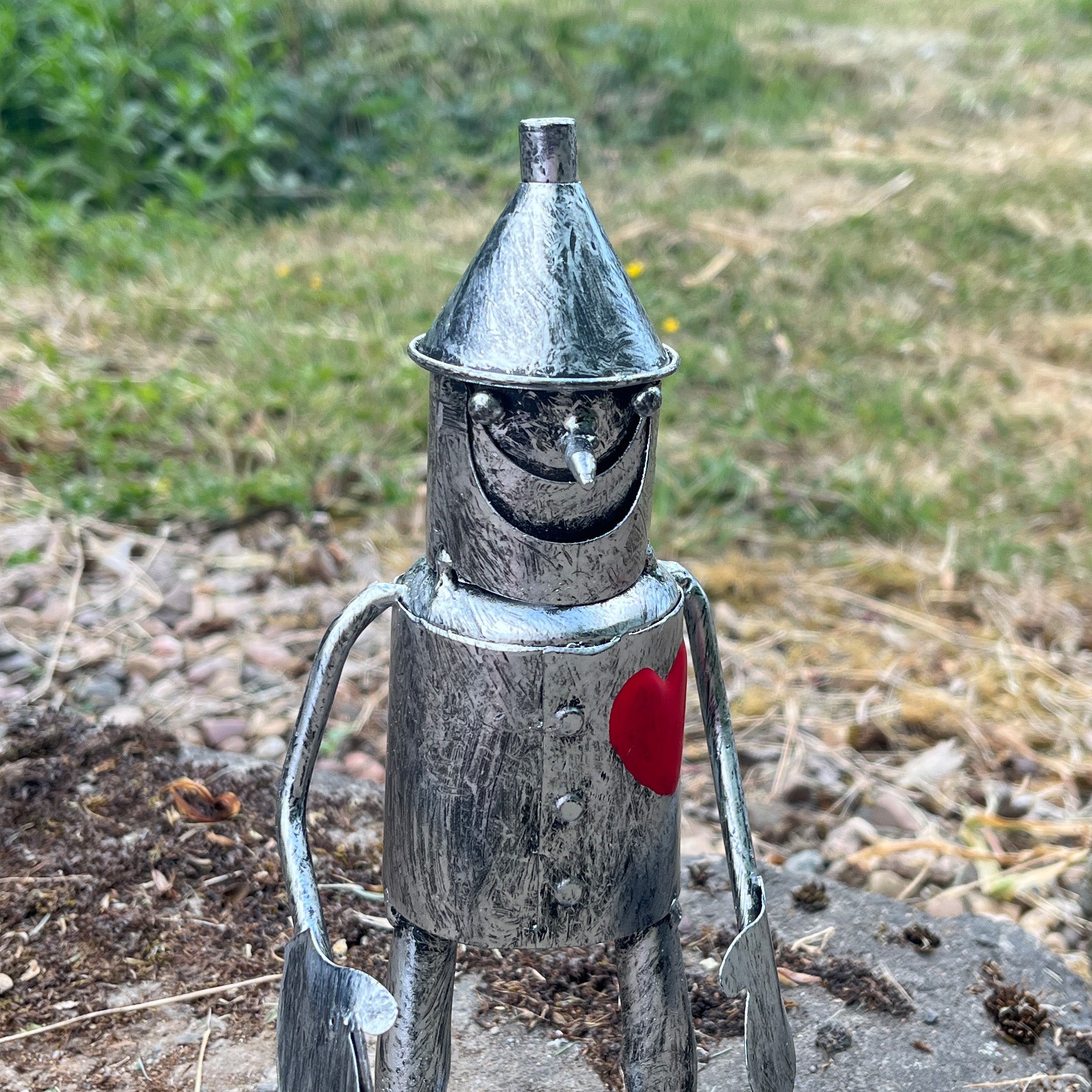 Set of 2 Tin Men Garden Ornaments - Metal