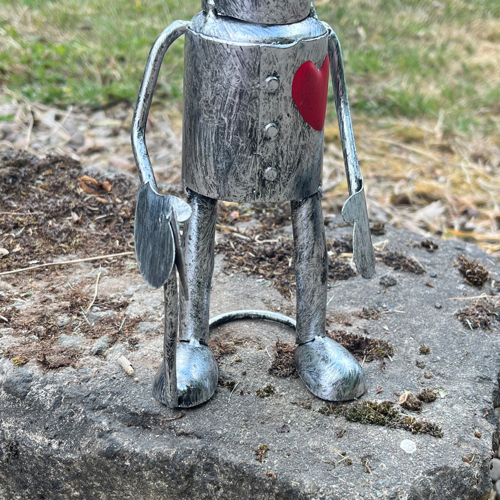 Set of 2 Tin Men Garden Ornaments - Metal