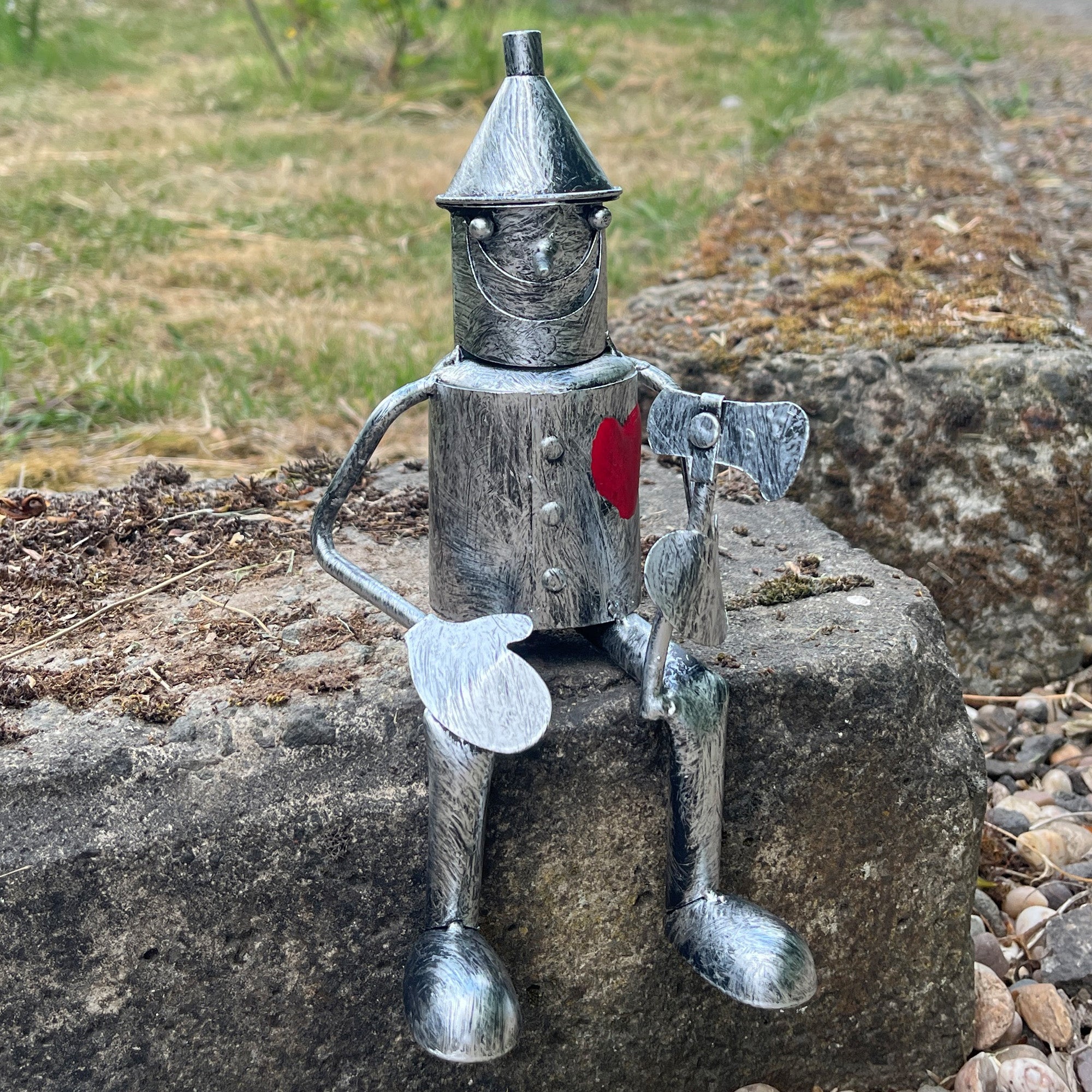 Sitting Tin Man Garden Ornament - Metal