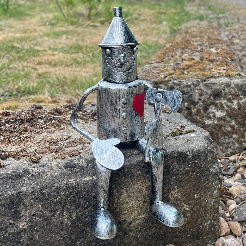 Set of 2 Tin Men Garden Ornaments - Metal
