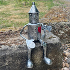 Set of 2 Tin Men Garden Ornaments - Metal