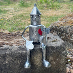 Sitting Tin Man Garden Ornament - Metal