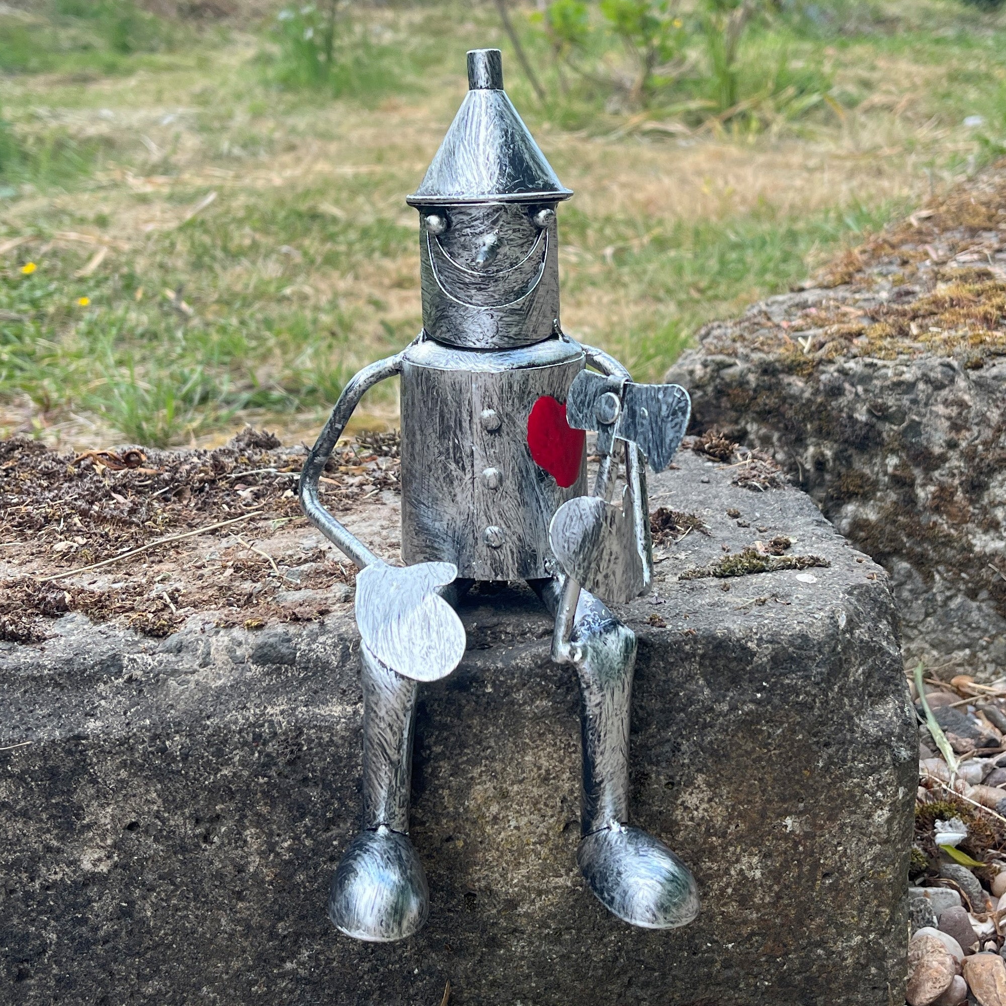 Sitting Tin Man Garden Ornament - Metal