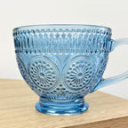 Set of 2 Vintage Style Glass Mugs – Blue