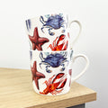 Set of 2 White Nautical 'Sea Creatures' Mugs