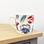 Set of 2 White Nautical 'Sea Creatures' Mugs