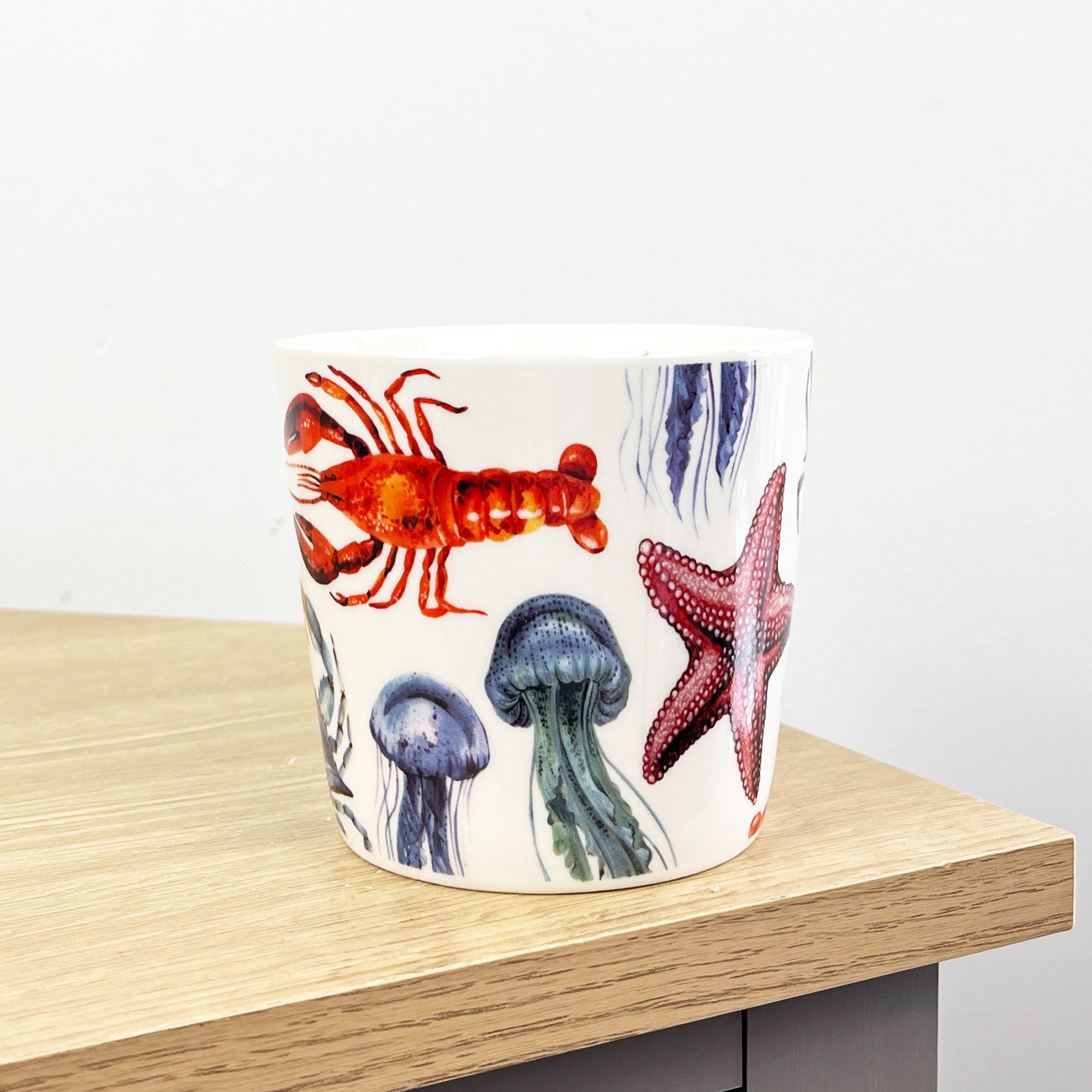 Set of 2 White Nautical 'Sea Creatures' Mugs