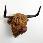 Highland Cow Head Wall Art Sculpture - Resin