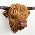 Highland Cow Head Wall Art Sculpture - Resin