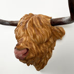Highland Cow Head Wall Art Sculpture - Resin
