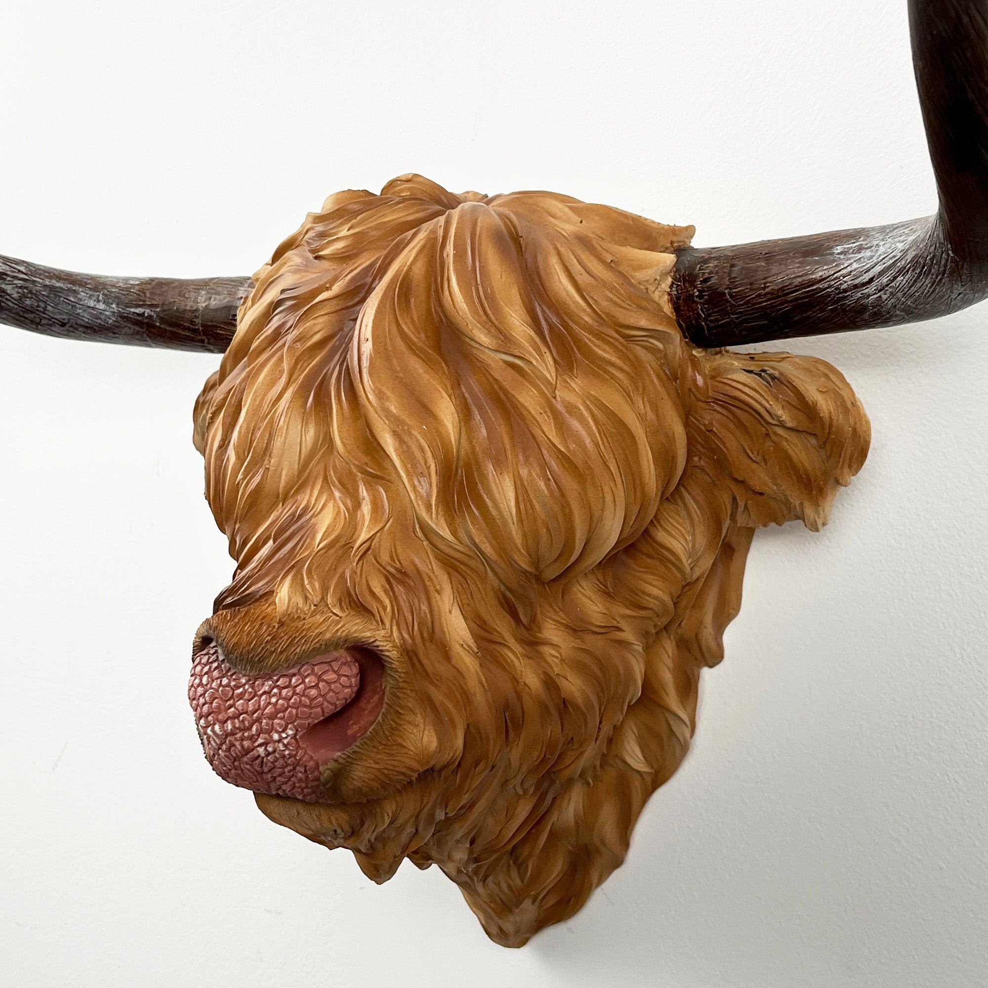 Highland Cow Head Wall Art Sculpture - Resin