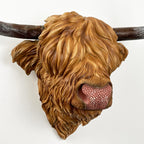 Highland Cow Head Wall Art Sculpture - Resin