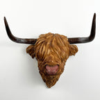 Highland Cow Head Wall Art Sculpture - Resin