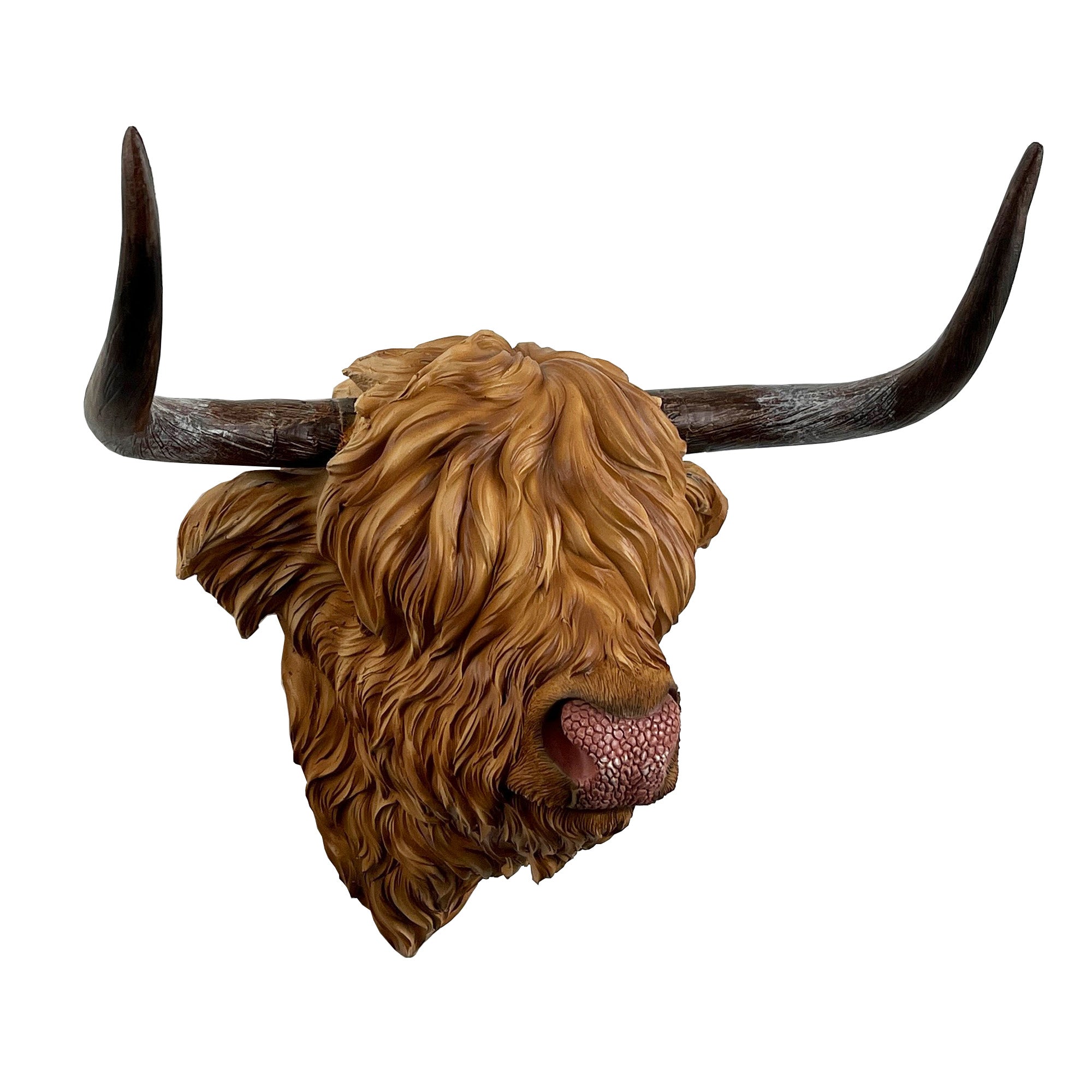 Highland Cow Head Wall Art Sculpture - Resin