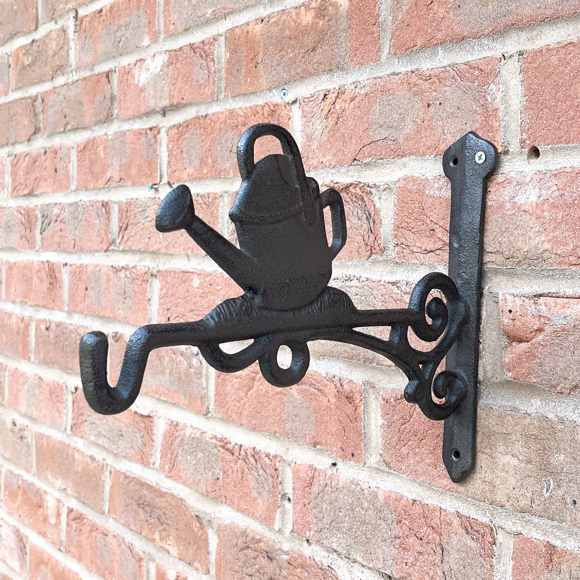 Watering Can Hanging Basket Wall Bracket Hook - Cast Iron