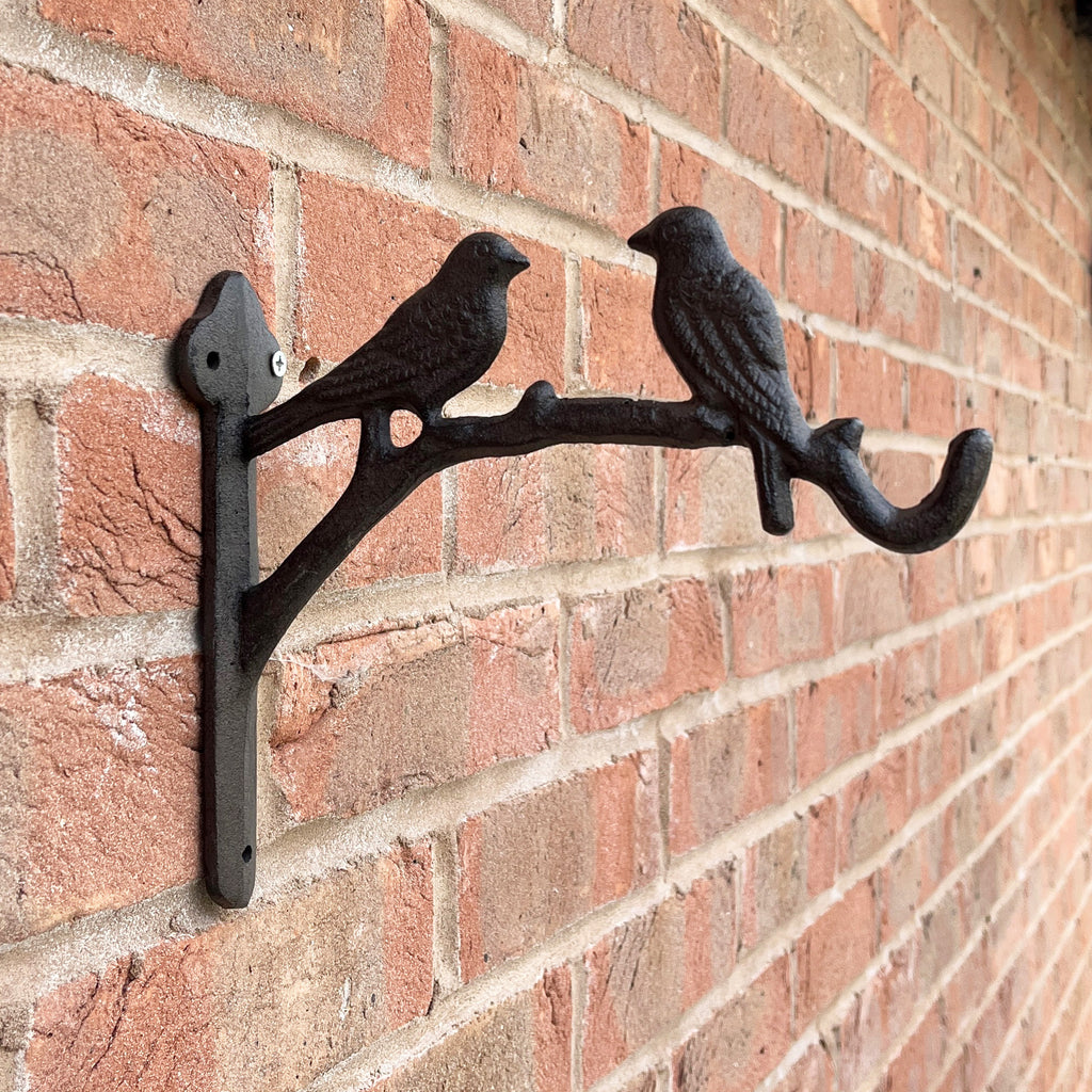 Birds Hanging Basket Wall Bracket Hook - Cast Iron