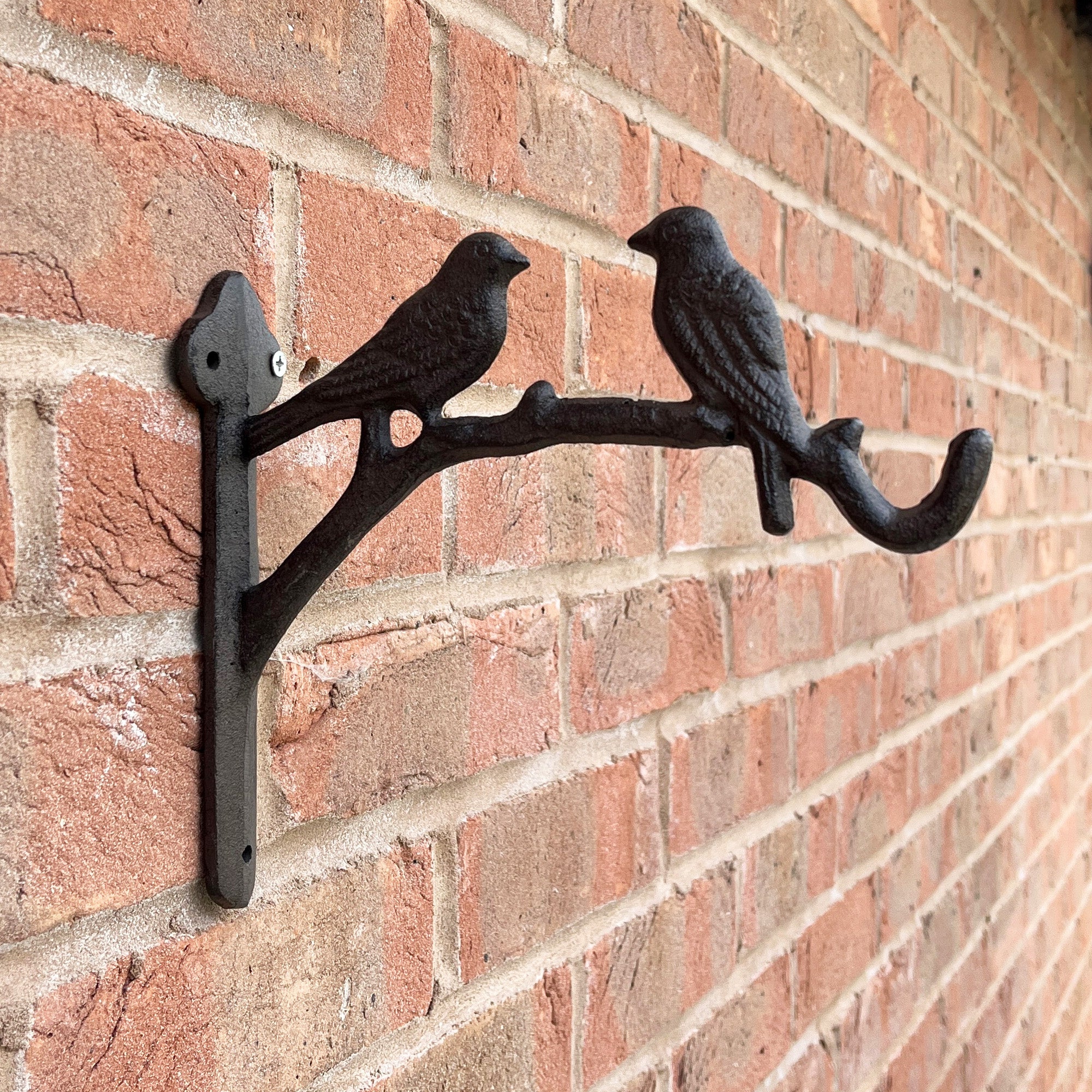 Birds Hanging Basket Wall Bracket Hook - Cast Iron