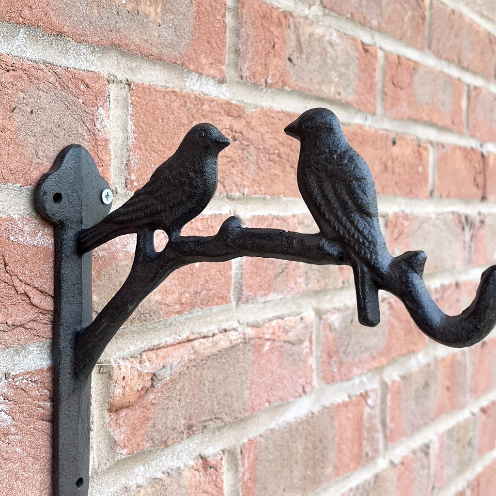 Birds Hanging Basket Wall Bracket Hook - Cast Iron