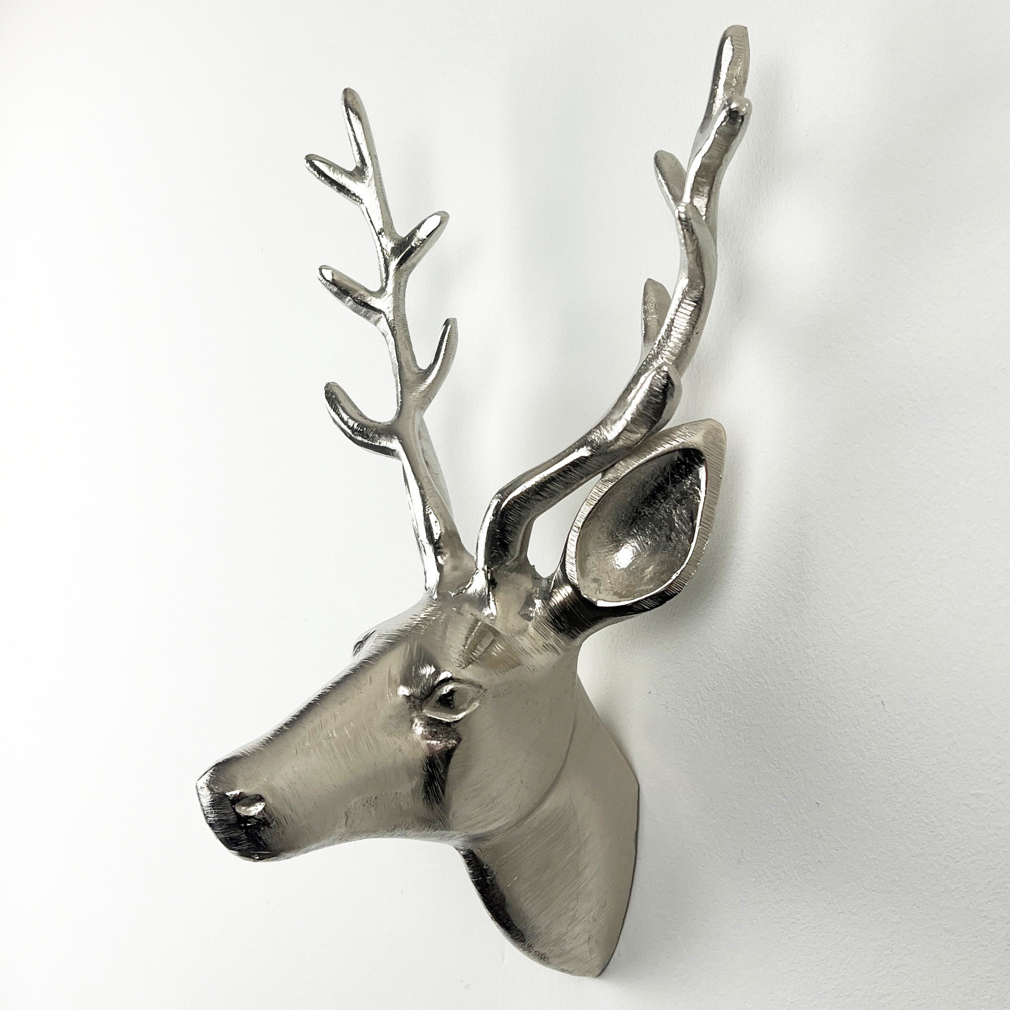 29cm Stag Head Wall Art Ornament – Aluminium