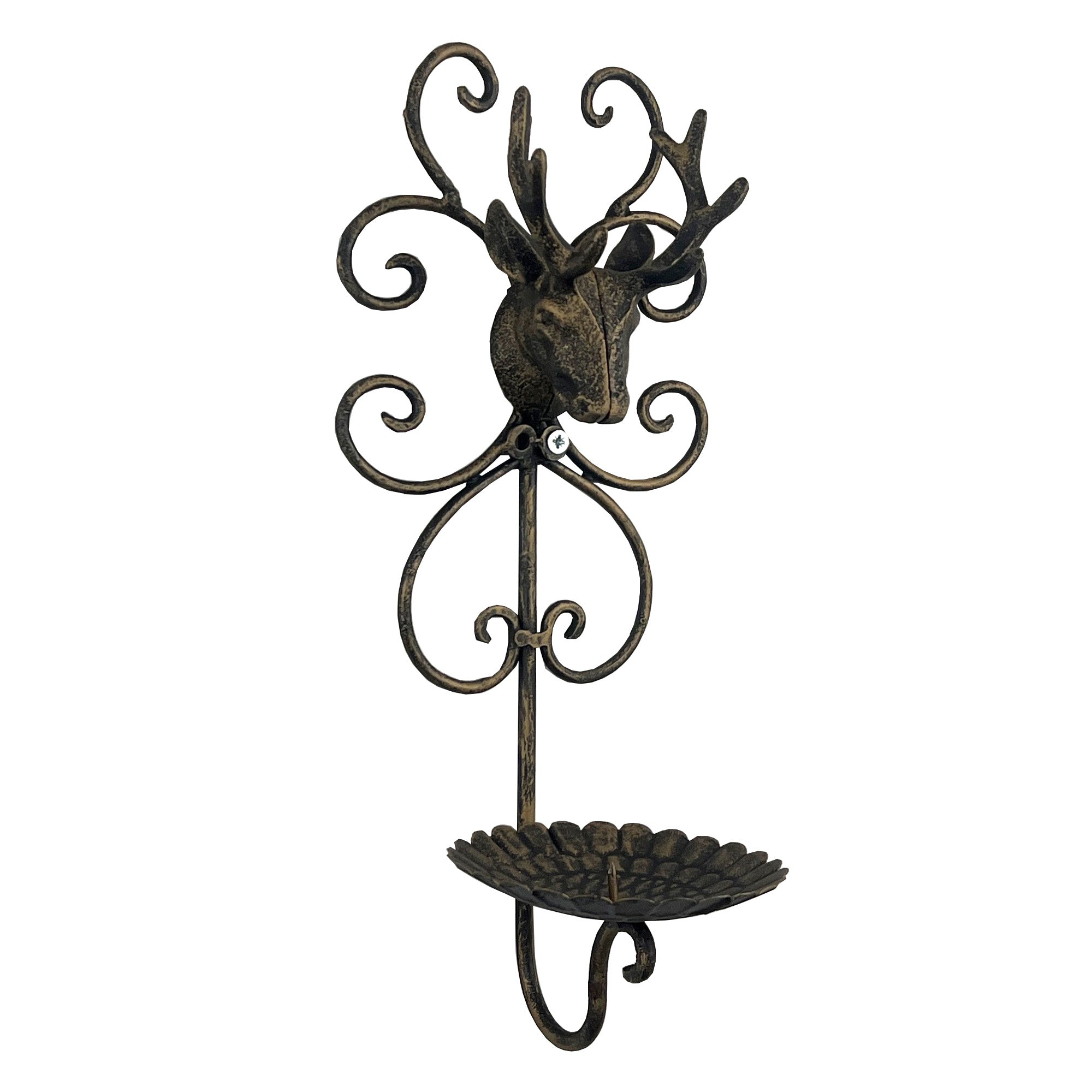 35cm Wall Mounted Stag Head Candle Holder – Metal