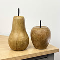 Mango Wood Apple and Pear Ornaments