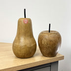 Mango Wood Apple and Pear Ornaments