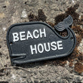 Whale Shaped 'Beach House' Wall Sign / Plaque - Cast Iron