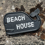 Whale Shaped 'Beach House' Wall Sign / Plaque - Cast Iron