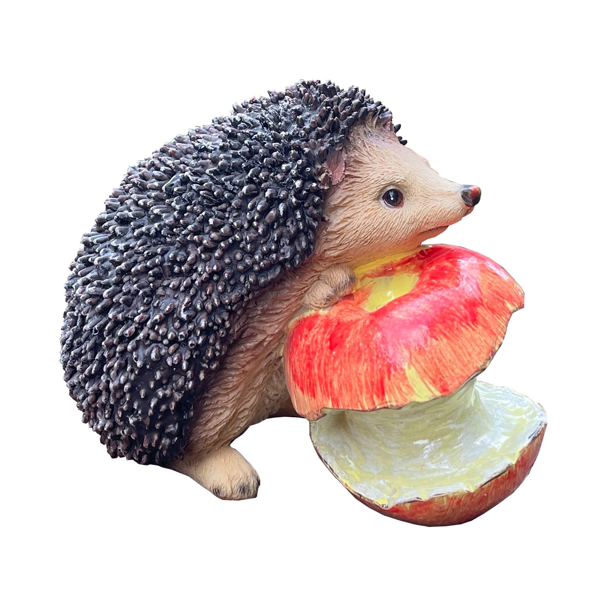 Hedgehog with Apple Garden Ornament - Resin