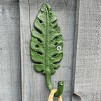 17cm Tropical Leaf Wall Storage Hook - Cast Iron