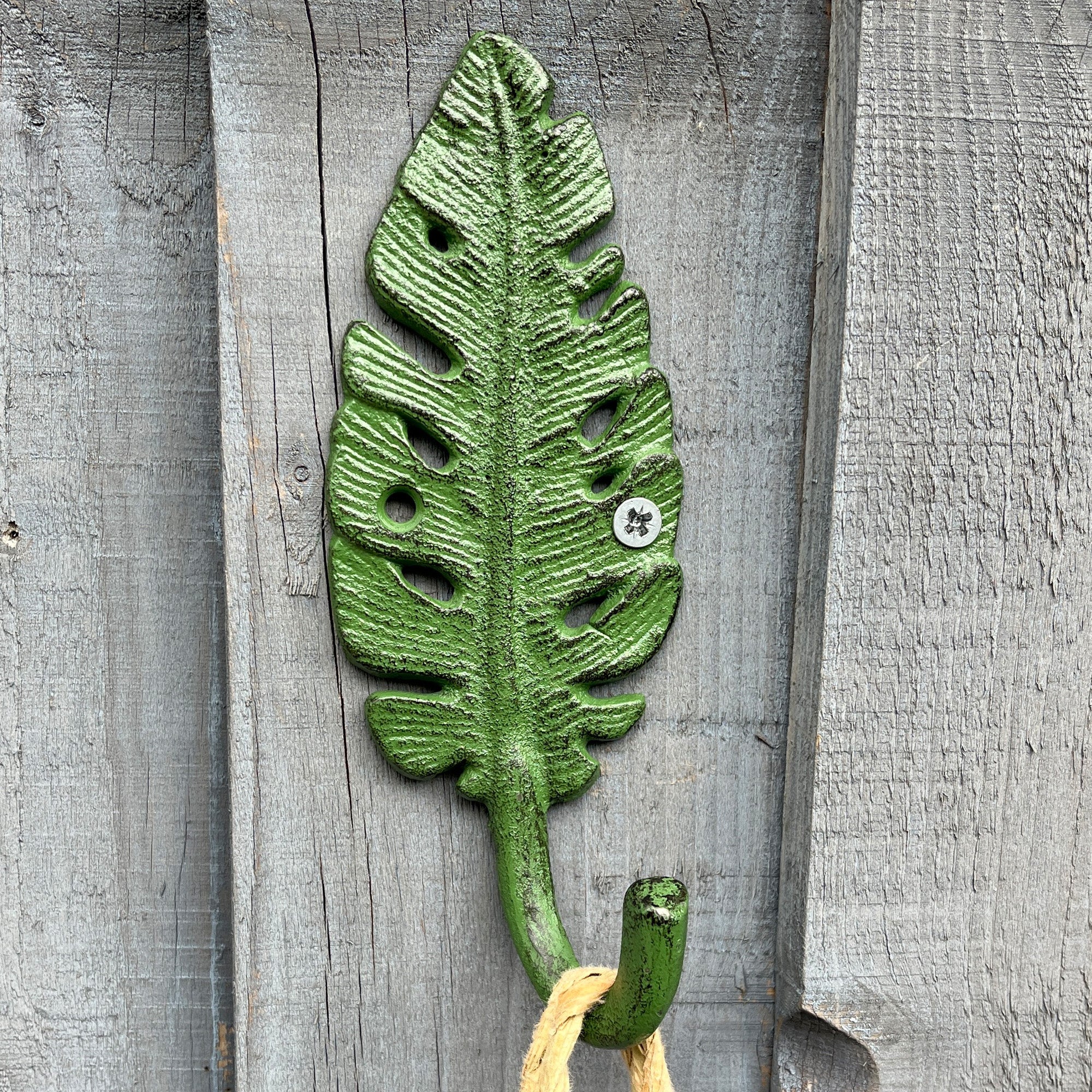 17cm Tropical Leaf Wall Storage Hook - Cast Iron