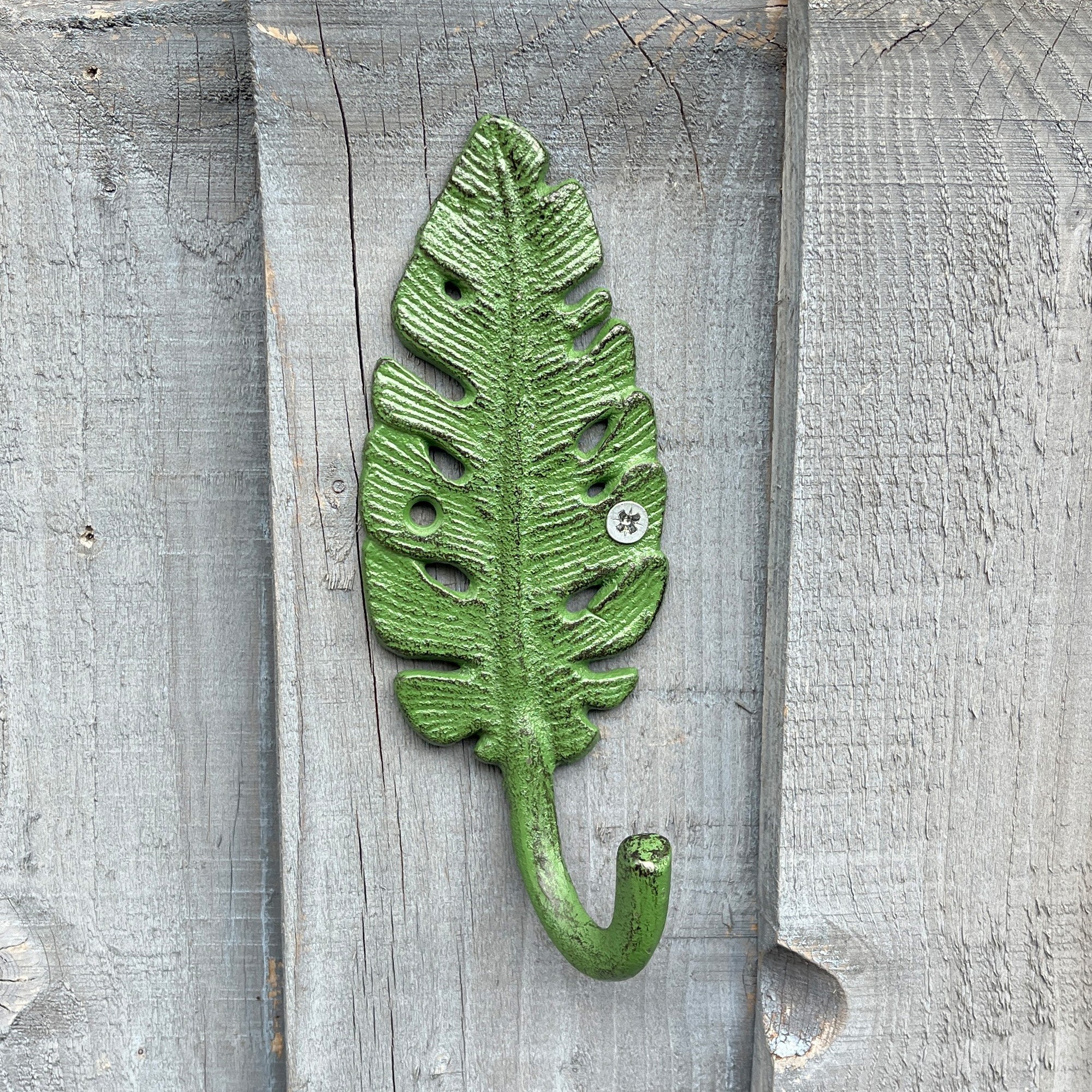 17cm Tropical Leaf Wall Storage Hook - Cast Iron