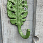 17cm Tropical Leaf Wall Storage Hook - Cast Iron