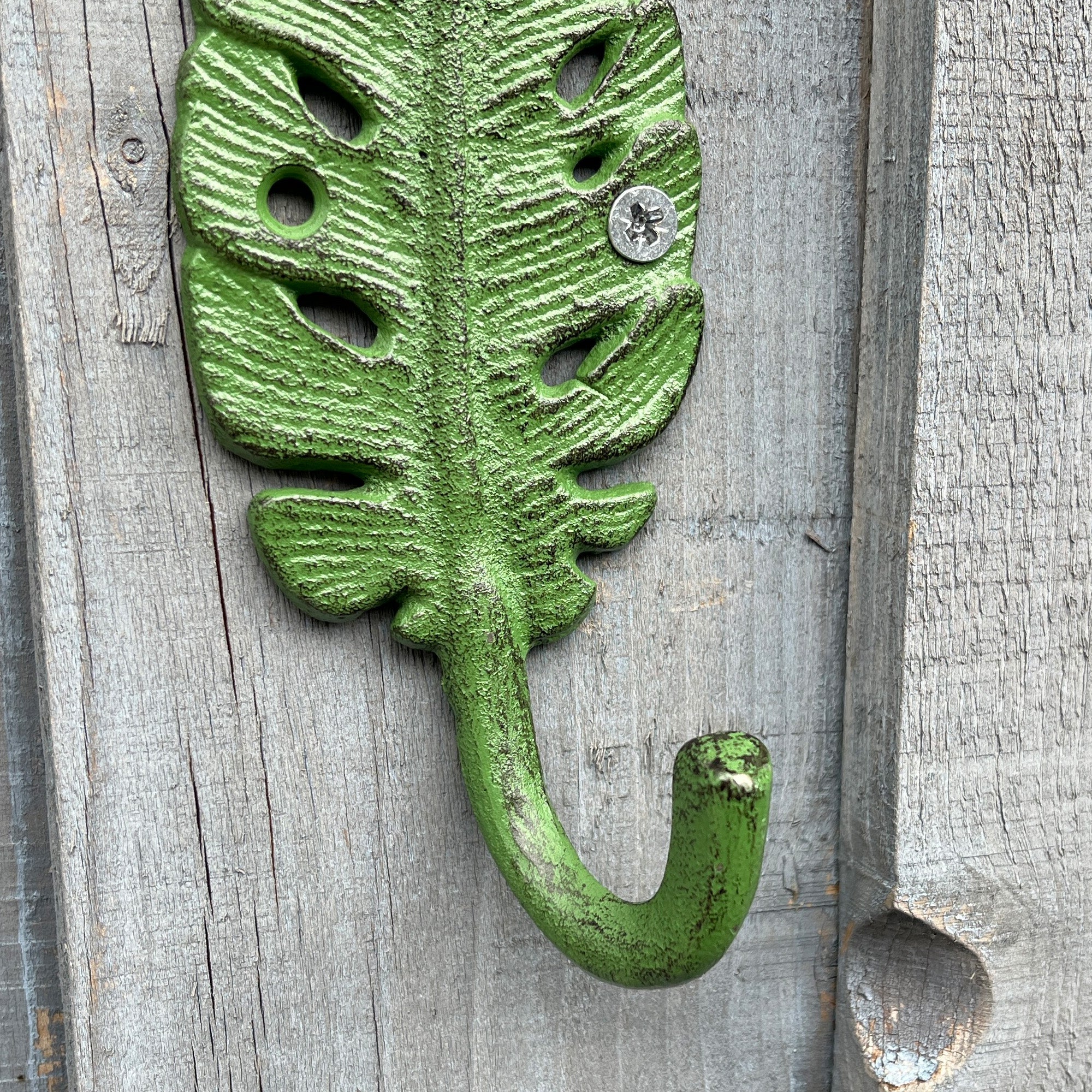 17cm Tropical Leaf Wall Storage Hook - Cast Iron