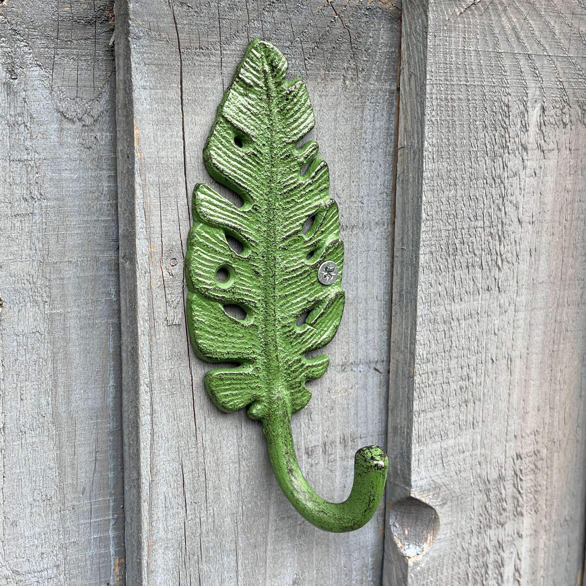 17cm Tropical Leaf Wall Storage Hook - Cast Iron