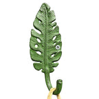 17cm Tropical Leaf Wall Storage Hook - Cast Iron