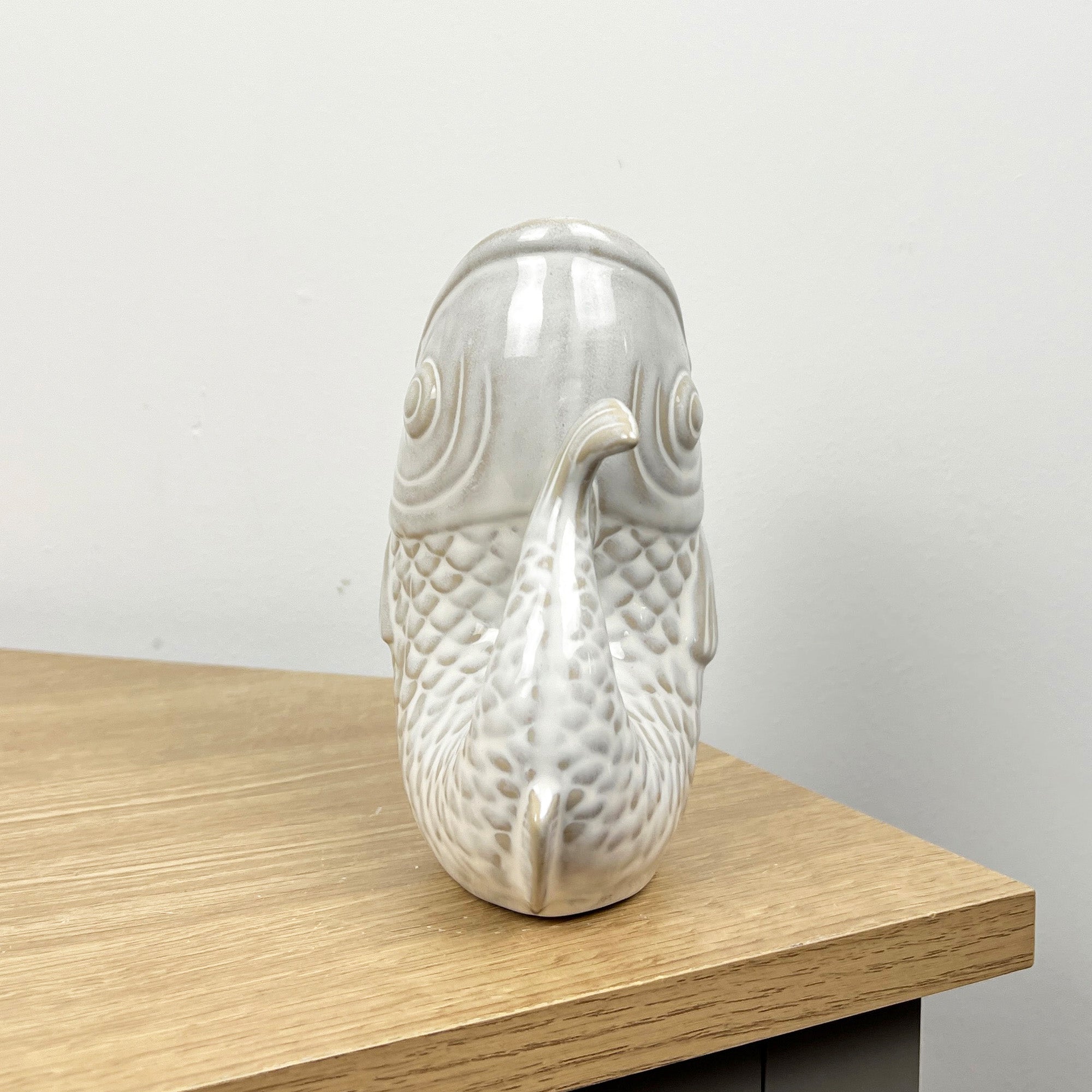 15.5cm Nautical Fish Jug Ornament - White / Beige