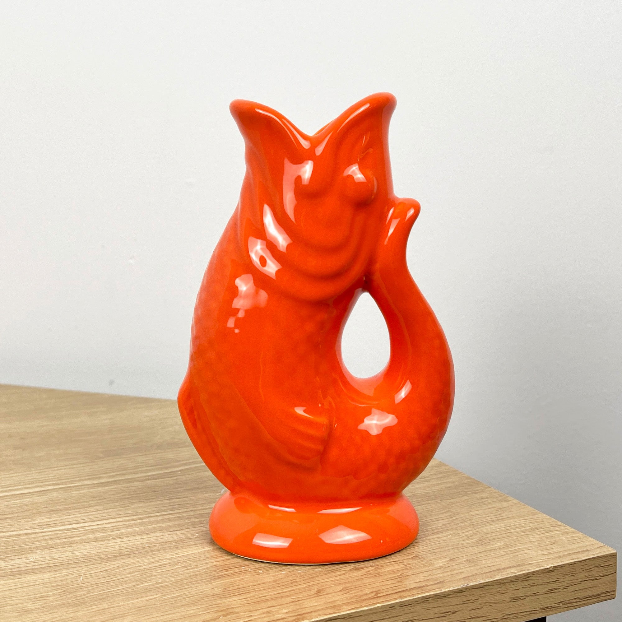 17cm Small Nautical Fish Jug Ornament - Orange