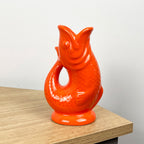 17cm Small Nautical Fish Jug Ornament - Orange