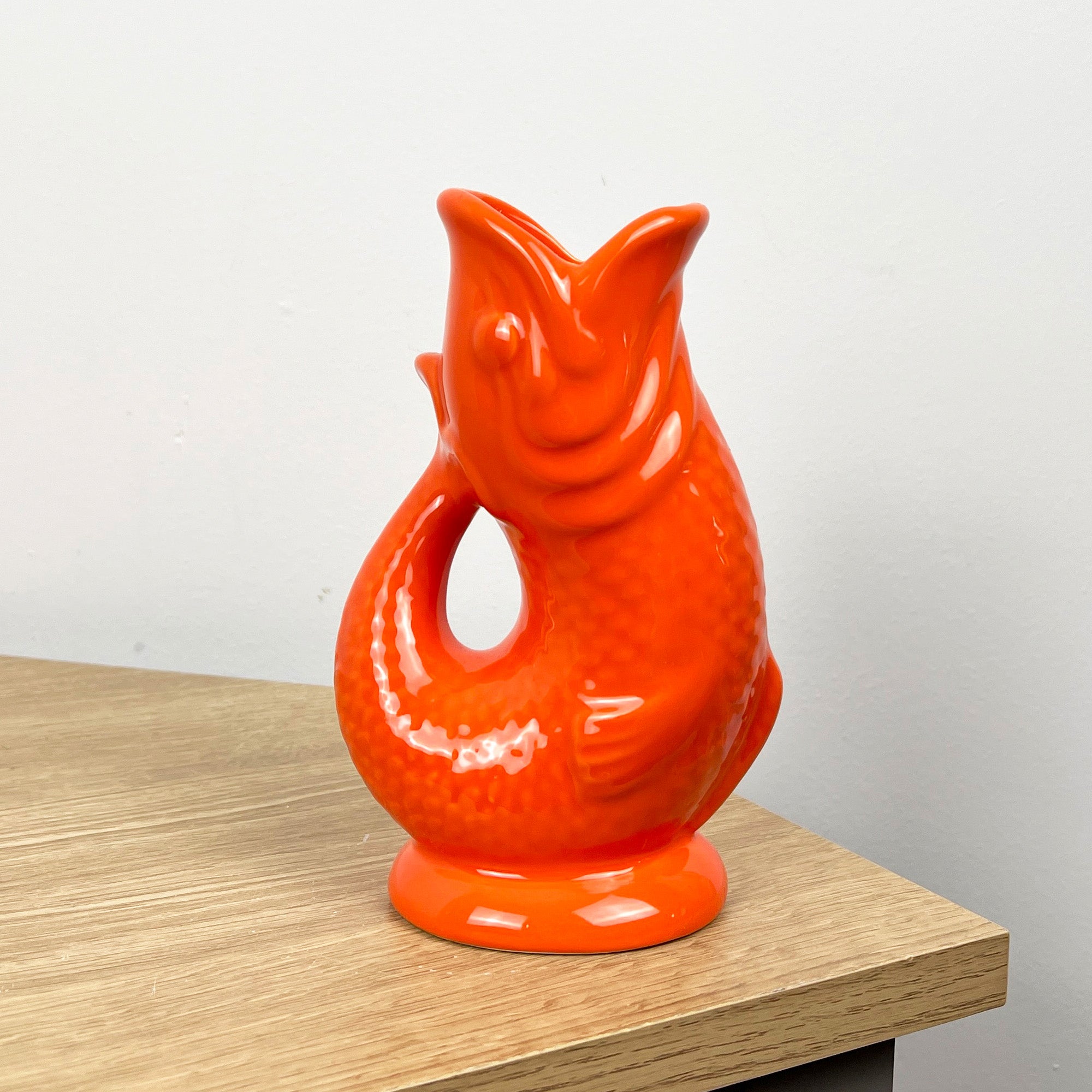 17cm Small Nautical Fish Jug Ornament - Orange