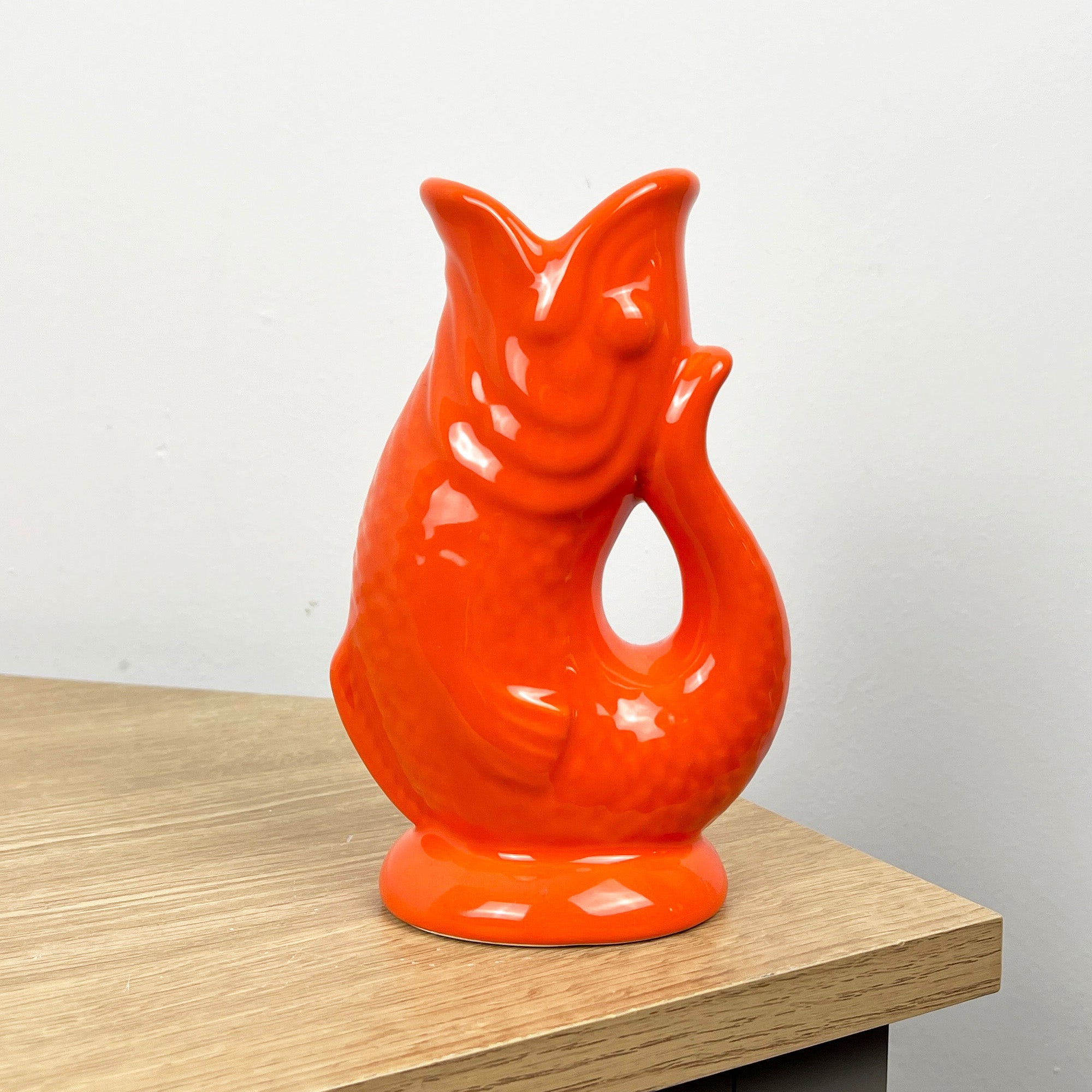 17cm Small Nautical Fish Jug Ornament - Orange