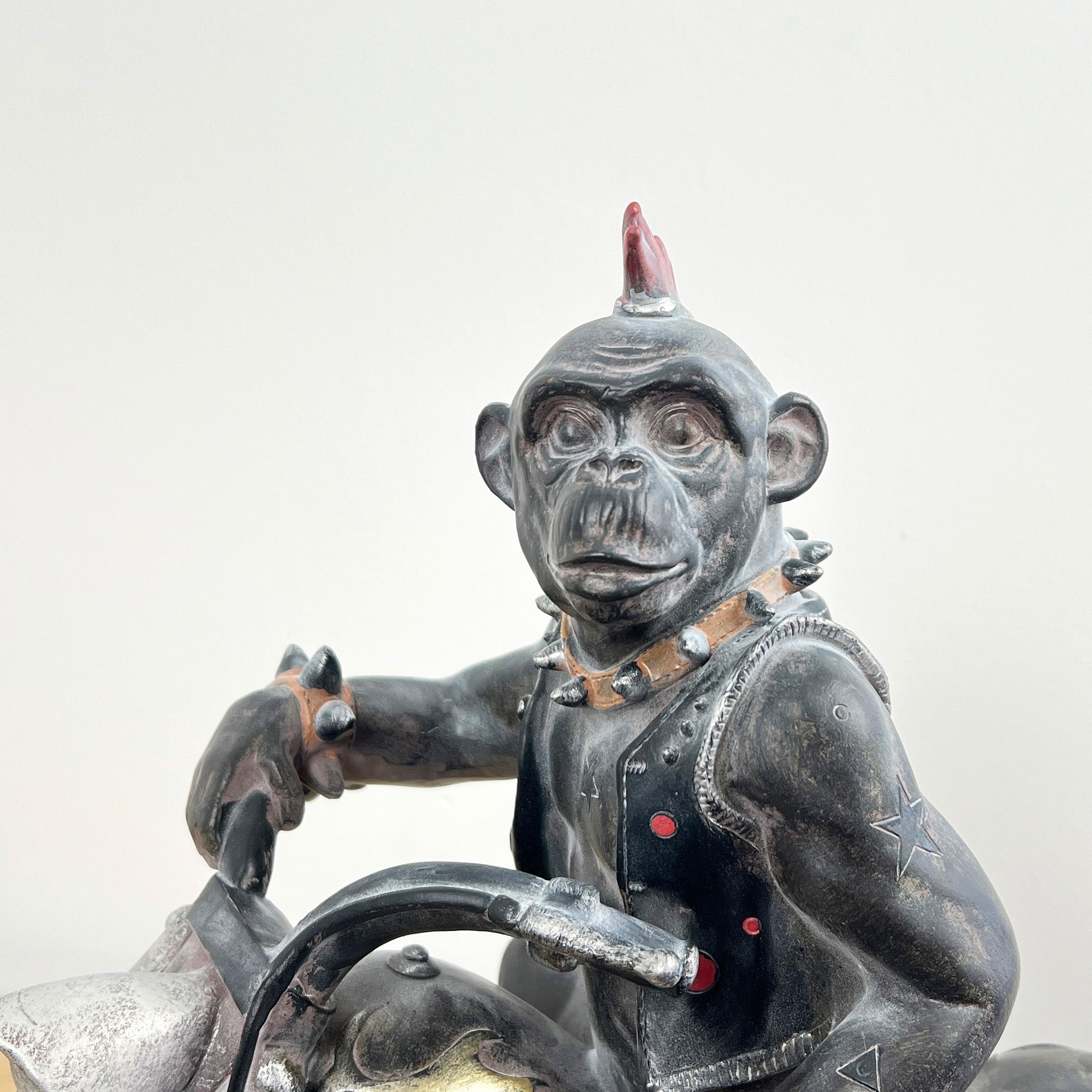 Biker Monkey on Motorbike Ornament - Resin