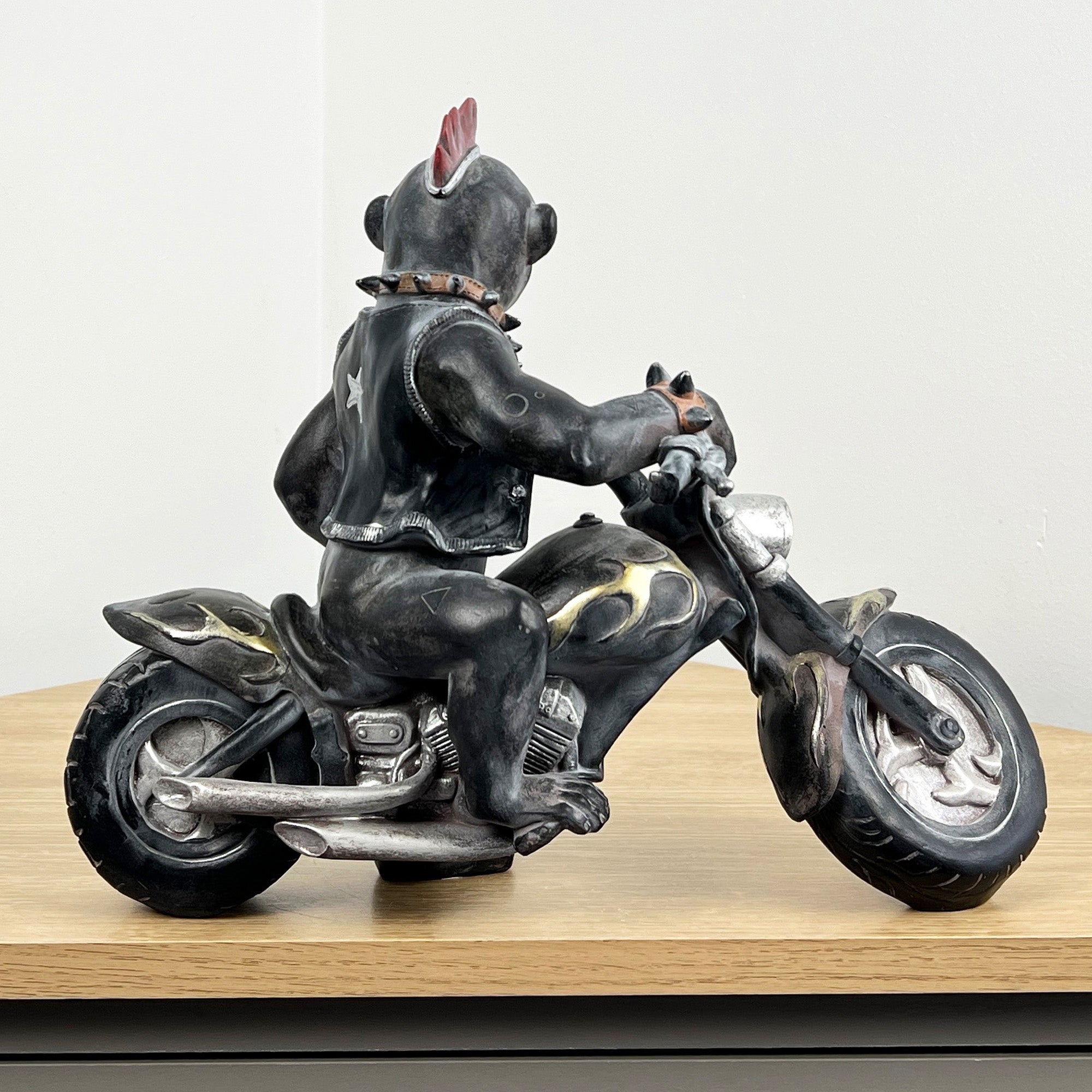 Biker Monkey on Motorbike Ornament - Resin