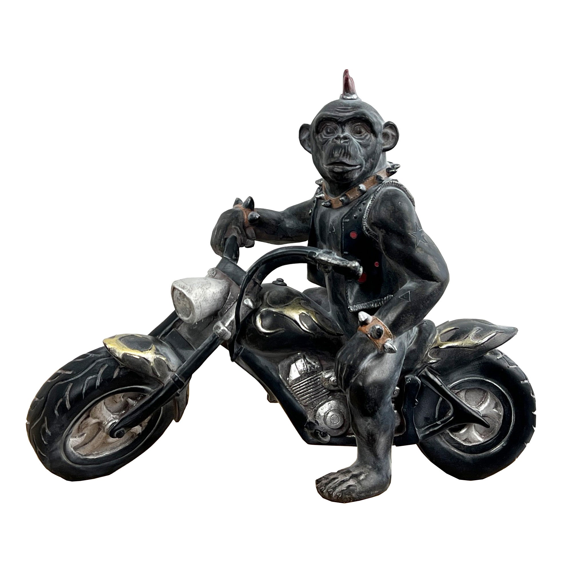 Biker Monkey on Motorbike Ornament - Resin