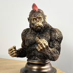 27cm Middle Finger Punk Gorilla Bust Ornament - Resin