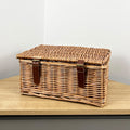 36cm x 26cm Small Lidded Wicker Hamper Storage Basket