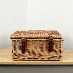 36cm x 26cm Small Lidded Wicker Hamper Storage Basket