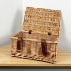 36cm x 26cm Small Lidded Wicker Hamper Storage Basket