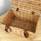 36cm x 26cm Small Lidded Wicker Hamper Storage Basket