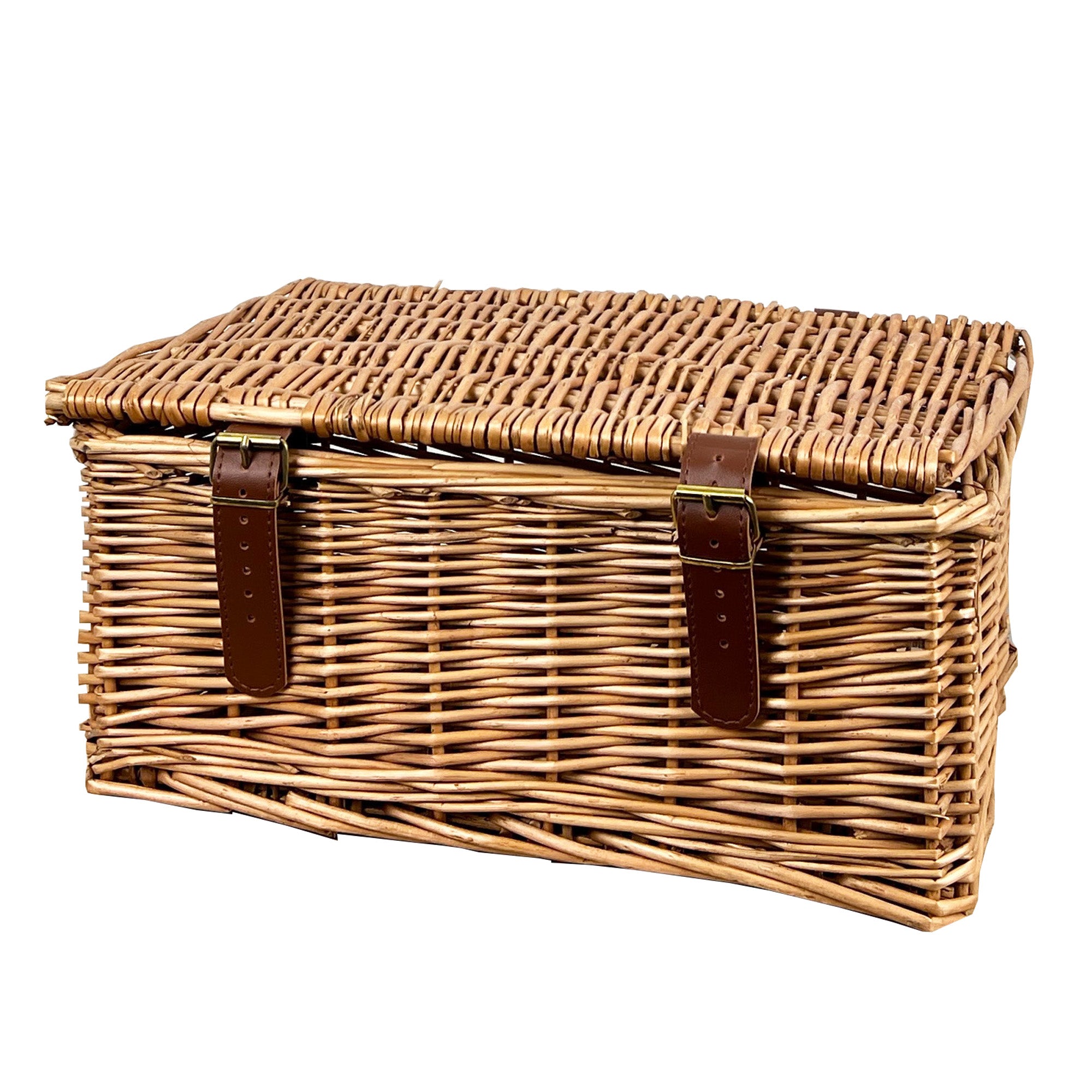 36cm x 26cm Small Lidded Wicker Hamper Storage Basket